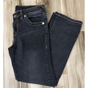 True Religion Boys Jeans Size 14 Geno Relaxed Slim Dark Wash Horseshoe